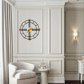 Roman Round Black Metal Wall Clock