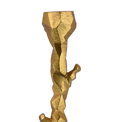 Cubist Cedar Candle Holder in Gold, Large