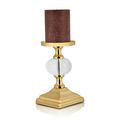 The Crystal Clear Gold Candle Holder
