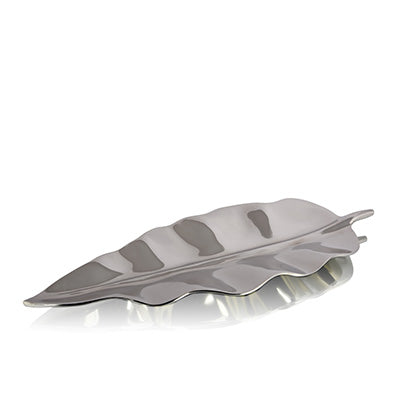 Silver Banana Leaf Décor/ Food Platter