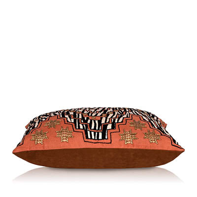 Tonk Burnt Orange Suede With Fringe Cushion Cover