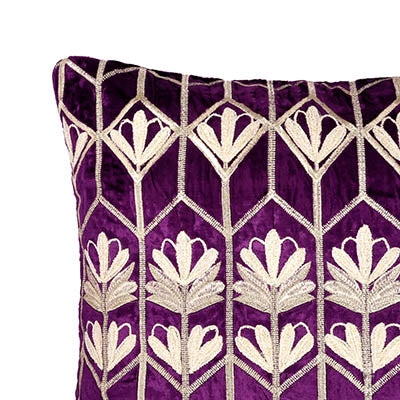 Stoclet Deep Purple Velvet Cushion Cover