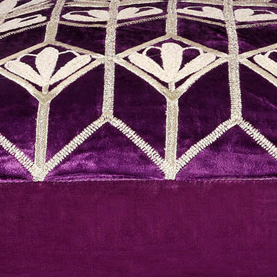 Stoclet Deep Purple Velvet Cushion Cover
