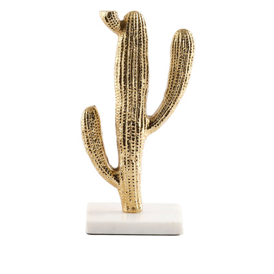 Gold Cactus Decor Metal Figurine Small