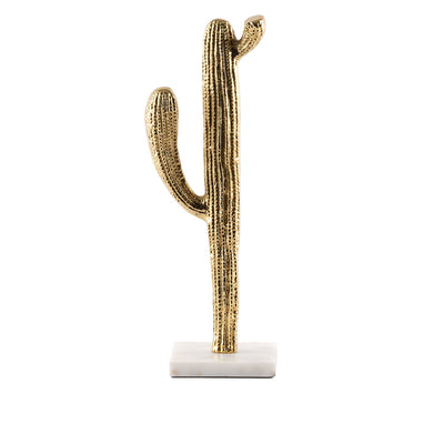 Gold Cactus Decor Metal Figurine Large