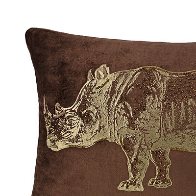 Sumatran Rhino Foil Cushion Cover