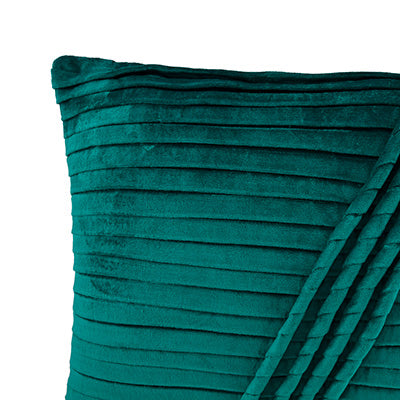 Turquoise Green Pleated Double Sided Cushion Cover 14x20inch