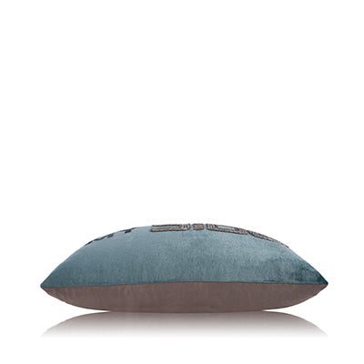 Side Divider Light Blue Velvet Cushion Cover 12x18 inch