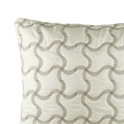 Plaid Faux Silk Euro Cushion Cover 26x26 inch