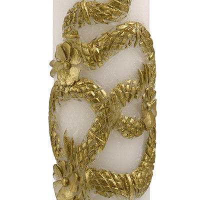 Serpent Pillar Candle Gold