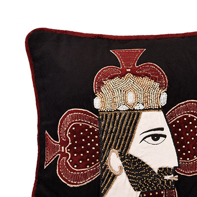 King Of Spades Black Velvet Cushion Cover