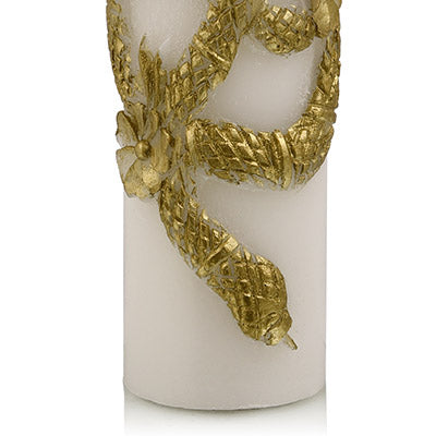 Serpent Pillar Candle Gold