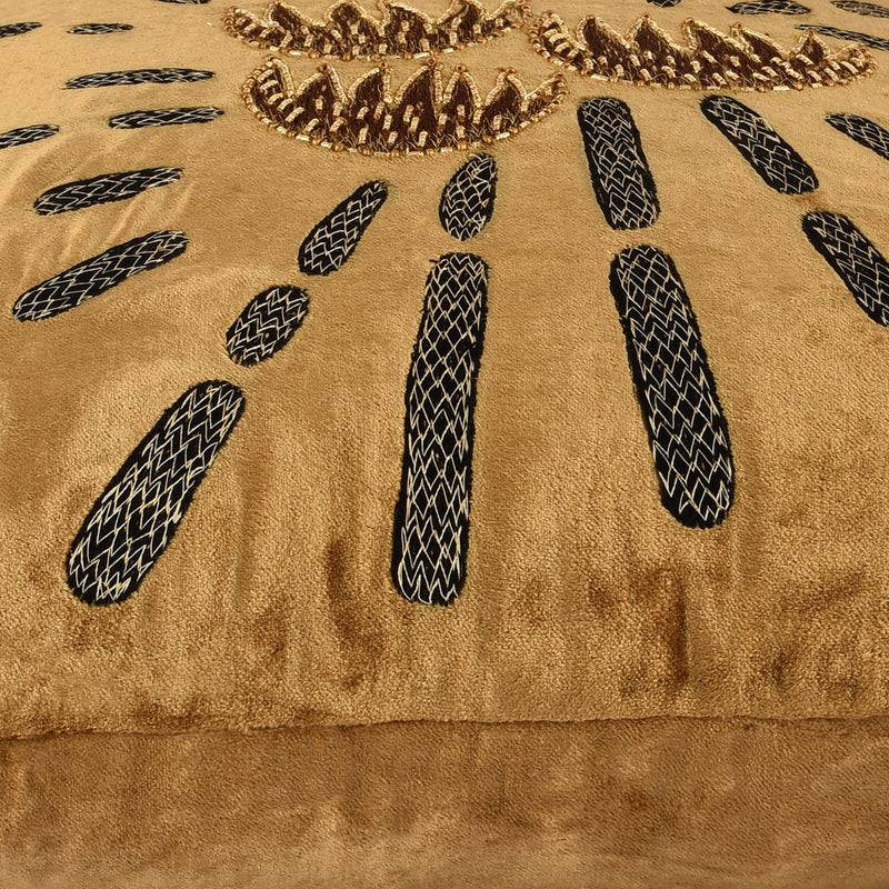 Yubatake Brown Velvet Material Cushion Cover 16x16 inch