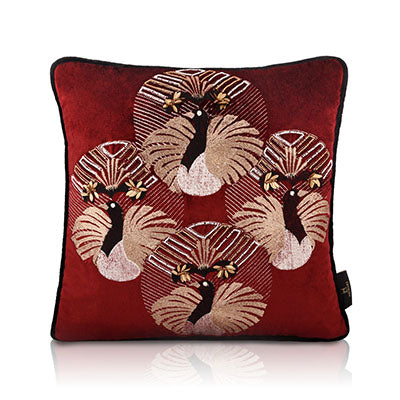 Flapper Bling Ruby Red Velvet Cushion Cover