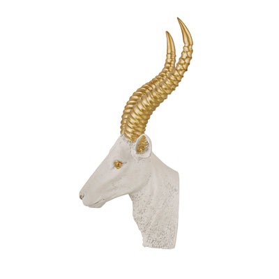 Stag Wall Decor White Gold