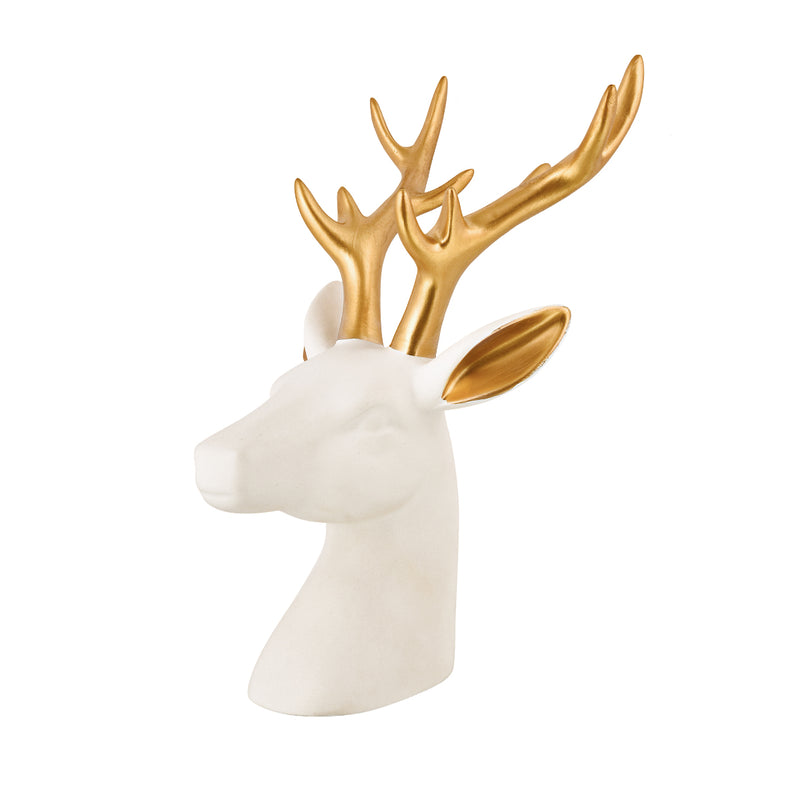 Reindeer Wall Decor Gold White