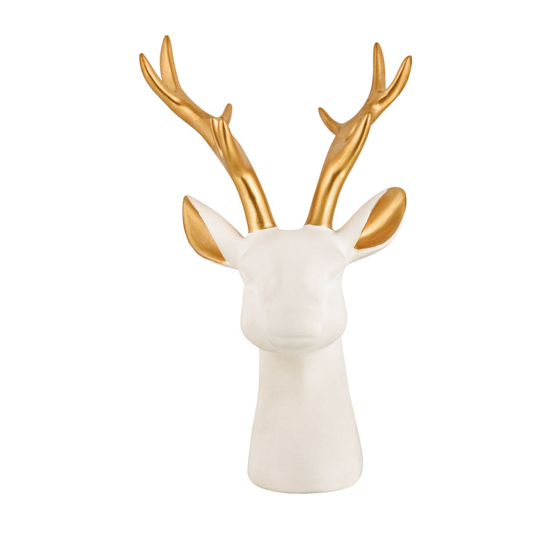 Reindeer Wall Decor Gold White