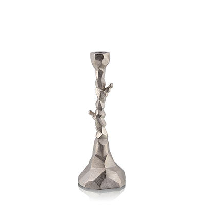 Cubist Cedar Candle Holder in Silver, Large
